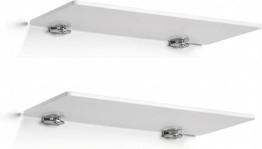 iobiotio Mini Floating Shelves, Wall Shelves for Bedroom Living Room Home Decoration, White Bathroom Shelves Storage, 12 inch, 2 Pcs