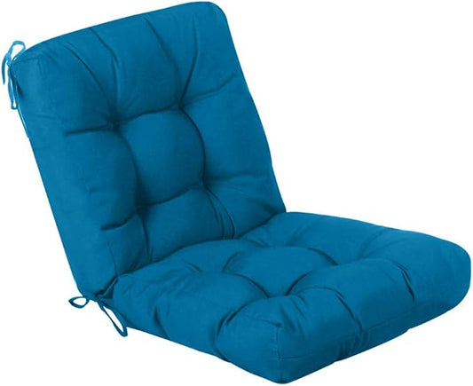QILLOWAY Outdoor Chair Cushion for Patio Furniture, Waterproof Patio Cushions with Ties, Fade Resistant Replacement Pads for Outdoor Rocking Chairs,Peacock Blue
