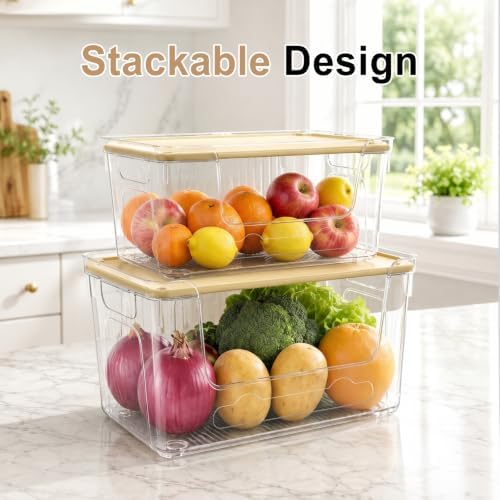 Trash Bag Dispenser, 6 Pack, 3 Large and 3 Small Clear PET Bins