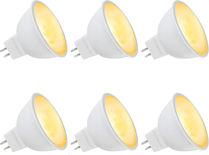 MR16 LED Bulb, Outdoor Landscape MR16 Light Bulbs, 3W Gu5.3 Bi-pin Base 12V Low Voltage LED Spotlights Warm White 2700K-3000K for Landscape Lighting Garden Yard Lights 6-Pack
