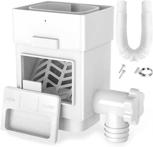 Anivia Rainwater Collection System, Rain Barrel Diverter Kit Fits for 2x3 or 3x4 Inch Standard Downspouts, Downspout Diverter with Adjustable Valve and Filter. 5ft Hose (White)
