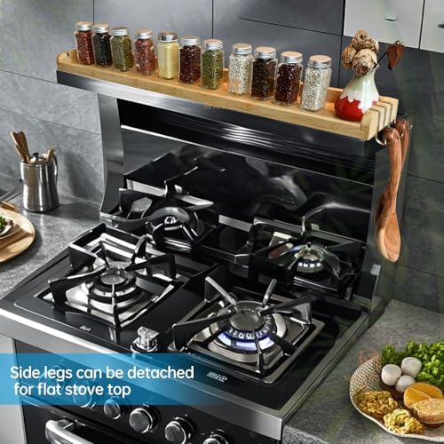 MAVOTER Over The Stove Top Shelf for Kitchen, Bamboo Spice Rack Organizer