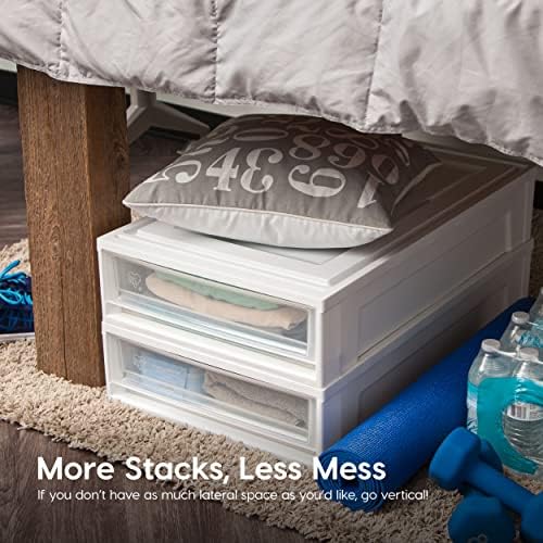 IRIS USA 4-Pack, 27 Qt. Under Bed Storage Bin with Sliding Drawers, White