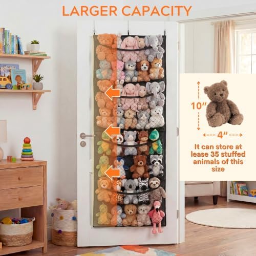 Ofiray-home Over The Door Stuffed Animal Storage, Wide, Cotton
