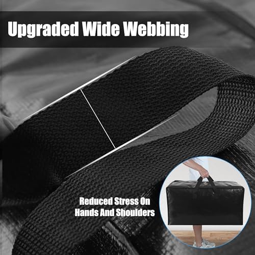 Cosy Family 8 Pack Heavy Duty Extra Large Moving Bags with Backpack Straps - Strong Handles & Zippers, Storage Totes For Space Saving, Fold Flat, Alternative to Moving Box (40 gal, Black)