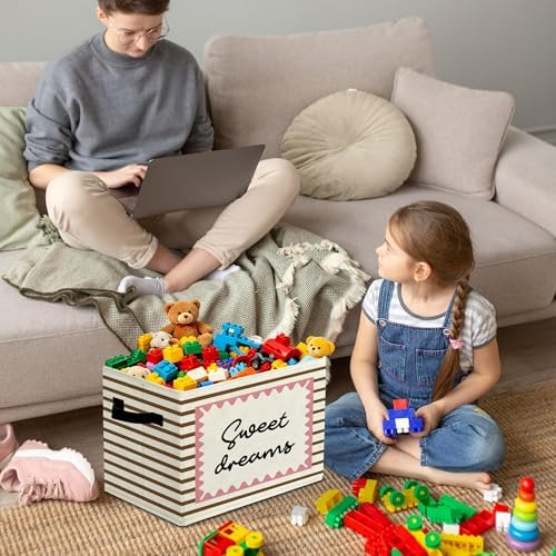 Sweet Night Affirmation Storage Bins Box with Handles Organizer Basket