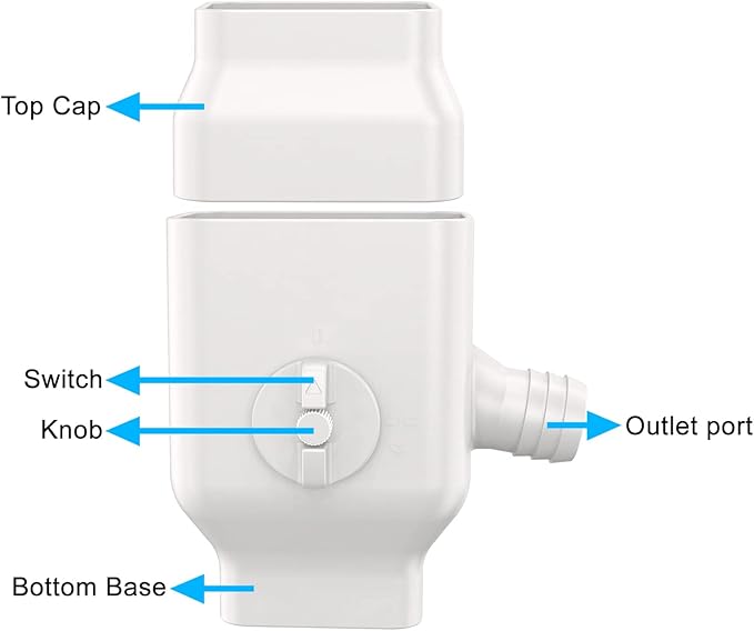 Prestantious Gutter Downspout Diverter Fits for 2"x3" Standard Downspout, Rainwater Collection System with Adjustable Valve, Rainwater Diverter to Direct Water into Rain Barrel, 4ft. 1-1/4” Hose