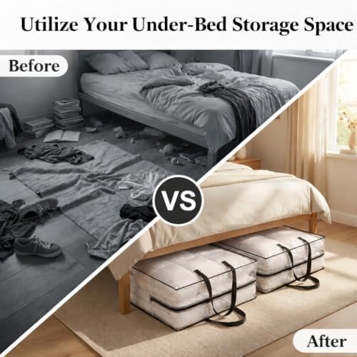 Clear 95L Underbed Storage Bag for Comforters and Blankets, Large Organizer Tote, 1 Pack