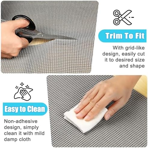 Songrey Non-Slip Shelf Cabinet and Drawer Liner, 20IN x 30FT, Dark Gray | No Adhesive Residue, Strong Grip, Thick PVC Mat, for Kitchen Shelves, Bathroom Drawers, Home Essentials, Snip to Fit