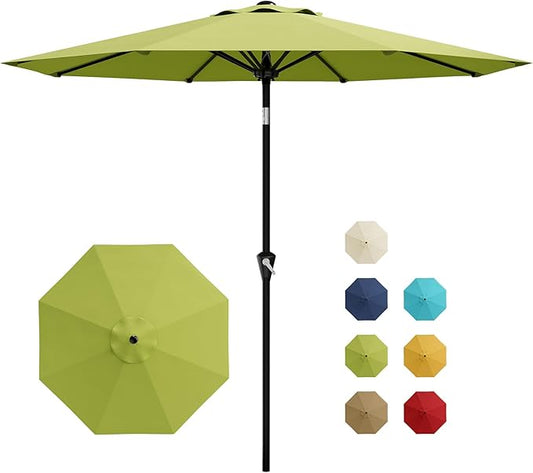 Garvee 10FT Patio Umbrella - Outdoor Table Umbrella with Smooth Crank Lift, Push Button Tilt and 8 Sturdy Ribs - Market Umbrella UV Protection Waterproof for Pool, Deck, Yard, Garden (Apple Green)
