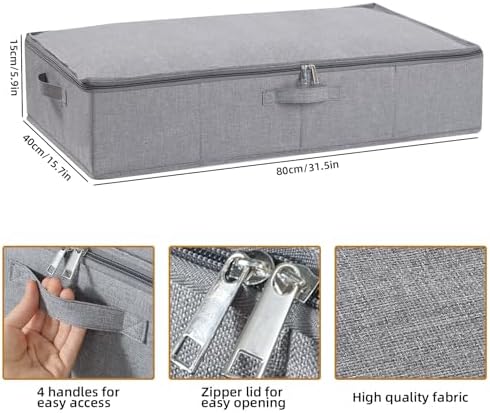 Under Bed Storage Container,Grey,31.5x15.7x5.9 Inch,2 Pack