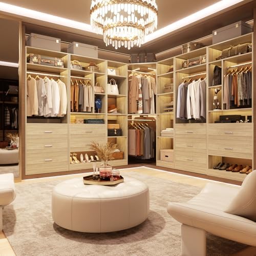 Besiost Corner Closet System with 12 Shelves, 39.2" Corner Organizer