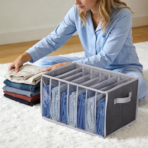 Zilink Wardrobe Clothes Organizer Pants Organizer for Closet Shelf, 3 Pack