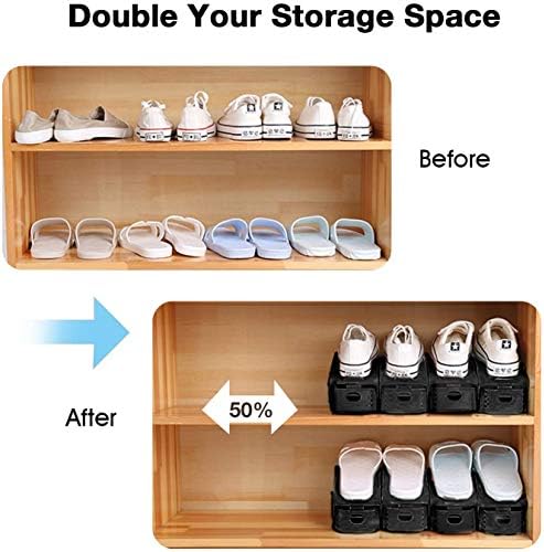 Neprock Closet Shoe Organizer,Shoe Storage Organizer Shoe Rack for Closet Organization,Shoe Slots Organizer De Zapatos Shoe Hoder Space Saver for Entryway(36 Pack)(Black)