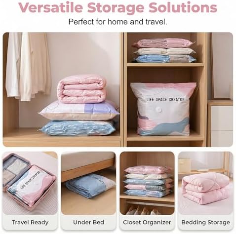 Vacuum Storage Bags for Clothes, Comforters, Compression Space Saver Bags