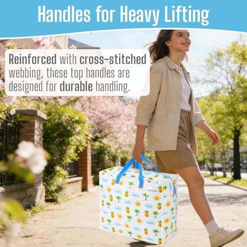VENO Heavy Duty Moving Bags, 22 Gallon, Tropical Island, 4 Pack