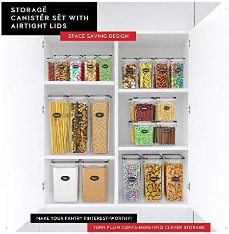 Cereal Containers Storage 2 Pack 135 fl. oz Cereal Dispenser Countertop, Airtight Food Storage Containers for Pantry Organization and Storage, Bpa-free Cereal Storage Container with Marker & Labels