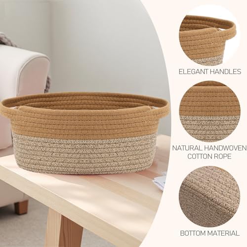 JMvicyroam Small Woven Basket, Empty Gift Basket, Jute&Brown/1 Pack