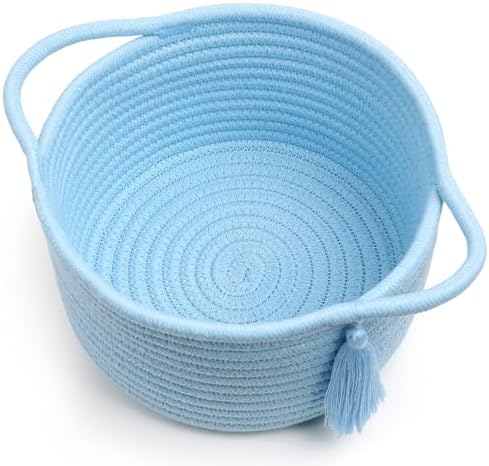 Small Gift Basket Empty to Fill, Gifts Bag & Ribbon, Light Blue