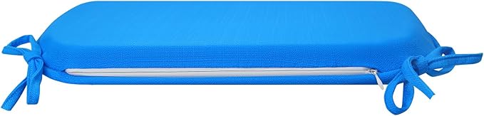SleepMan Outdoor 17"x16" Chair Cushions with Ties Set of 4, Water Resistant All Weather U-Shape Seat Pads for Patio Garden Furniture Indoor Fade Resistant Patio Cushions (Sky Blue)
