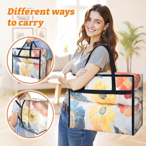 BlissTotes Moving Bags 40L 8PCS, Clear Clothes Storage Under Bed Storage