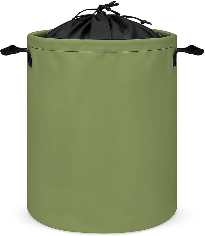 Large Laundry Hamper Bag, Light Green Trend Color Collapsible Laundry Basket with Drawstring Dirty Clothes Organizer Washing Bin for Family Essentials Storage