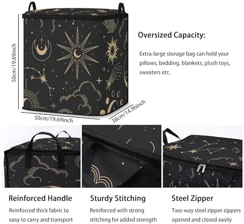 king comforter storage bag,blanket organizer with zipper 95L (2pack)
