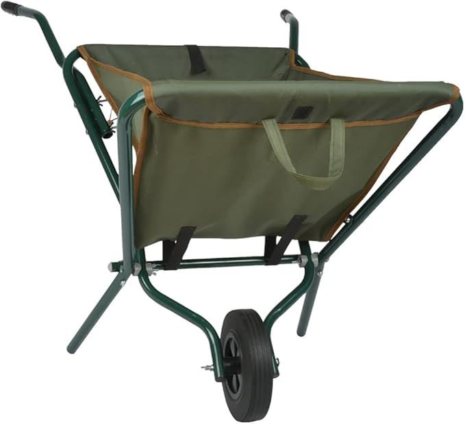 Esschert Design gt138 Foldable Wheelbarrow, Green