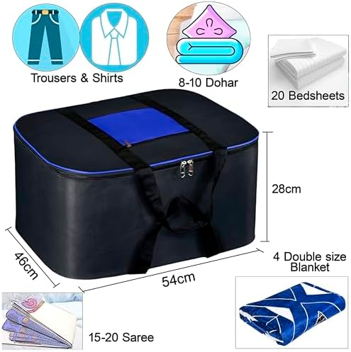 Storite 3 Pack Moisture Proof Nylon Underbed Storage Bag For Clothes Large