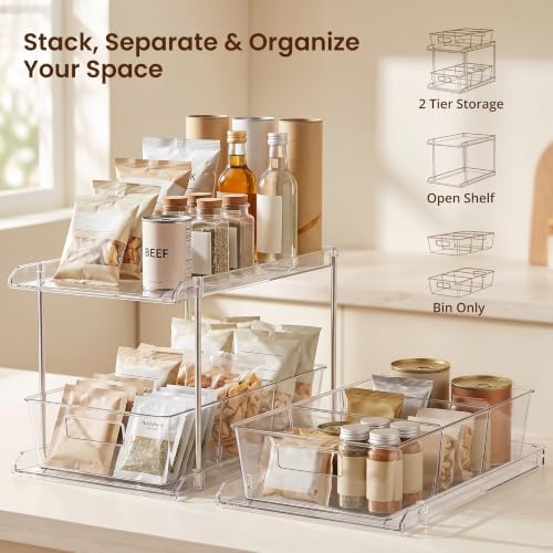Fabspace Bathroom Under Sink Organizers and Storage, 2 Tier, 3 Packs