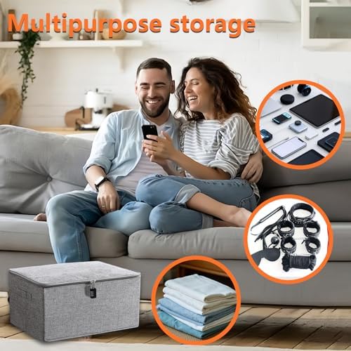 Lockable Game Toy Storage Bag Organizer 15 x 10 x 6.3 Inch, Gray