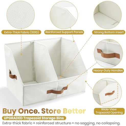 HOMELUX THEORY Closet Organizers Storage, Medium Collapsible Bin 3pc, Black