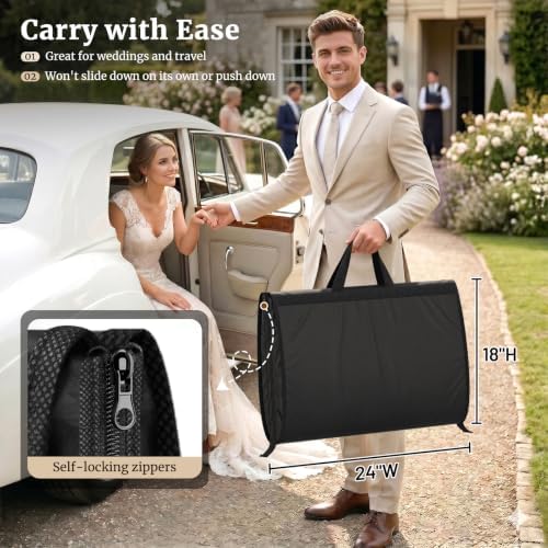 MISSLO 72" Wedding Dress Garment Bag for Travel with Loackabe-Self Zipper