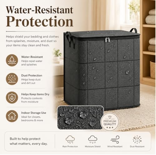 180L Spacious Moving Storage Bin - Large Capacity Zippered Fabric Organizer for Bedding & Clothes, Foldable Blanket Bag with Reinforced Handles for Quilts, Comforters & Moving Day，2：XL