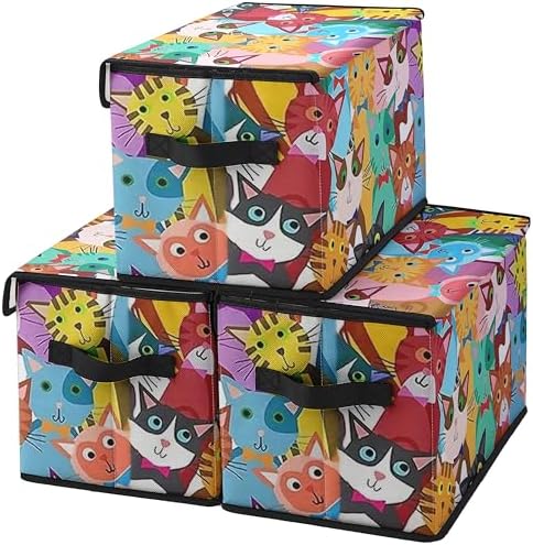 Stackable Clothes Storage Bins with Lids 3 Pack