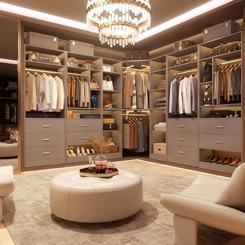 Besiost Corner Closet System with 12 Shelves, 39.2" Corner Organizer