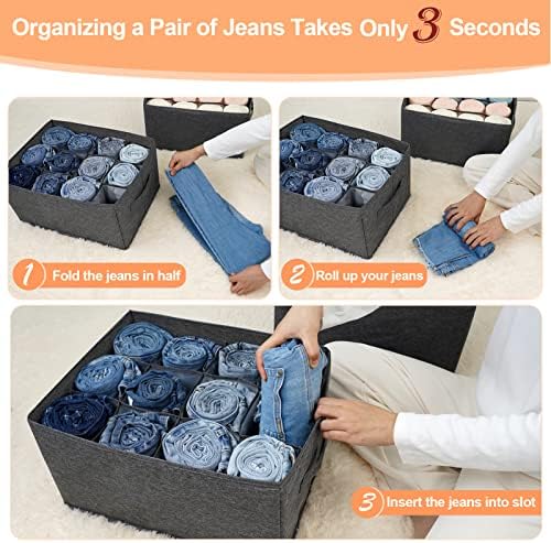 12-Grid Closet Organizers and Storage Bins with Dividers for Clothes,1 Pack