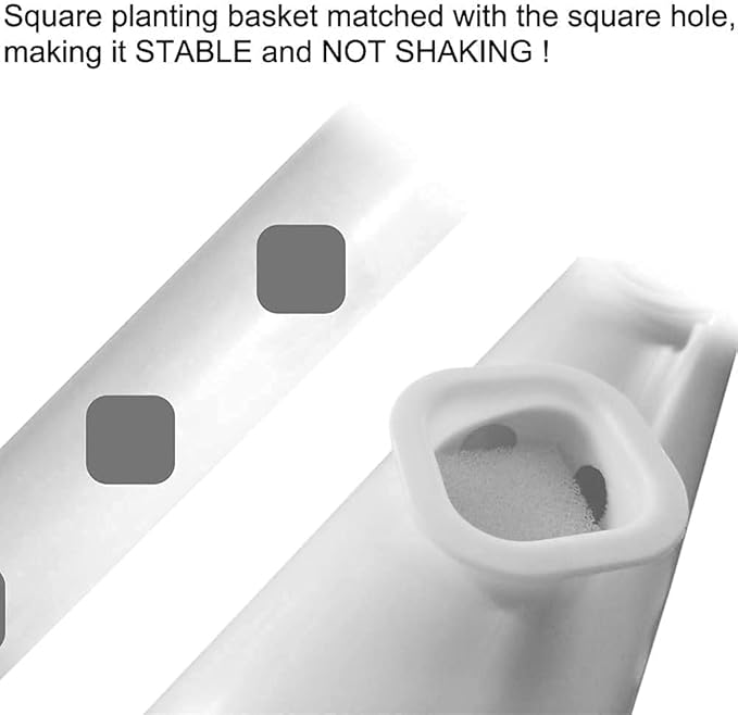 100-Pack Square Hydroponic Net Pots Pods 1.7 Inch Garden Slotted Cups Hydroponic,Heavy Duty Net Pots, Square Bucket Basket for Hydroponics