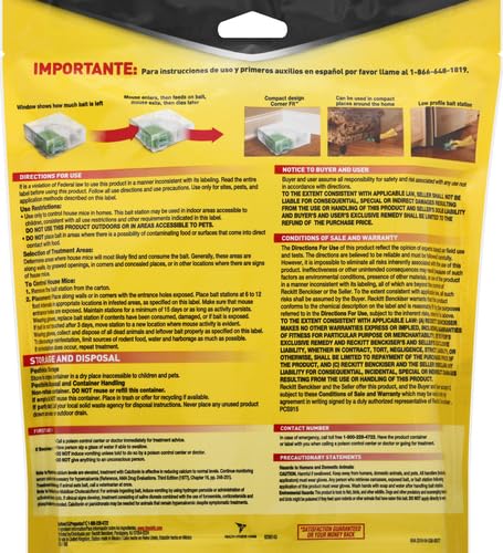 d-Con Disposable Corner Fit Mouse Bait Station - 0.5 Oz (Pack of 6)