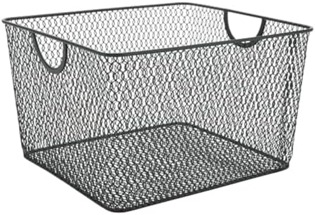 YBM Home Wire Mesh Kitchen Storage Basket Organizer for Organizing Household Pantry and Kitchen Cabinets - Multipurpose Wire Storage Baskets for Home, Dorm Room, Garage, Black - 6 Pack