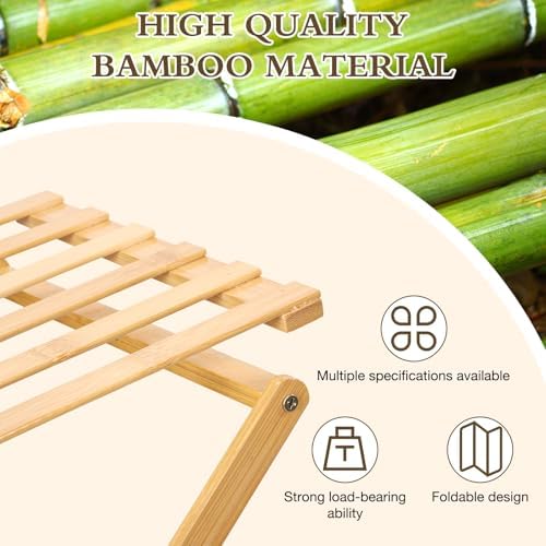 Bamboo Shoe Rack 5 Tier Foldable Shoe Rack for Entryway