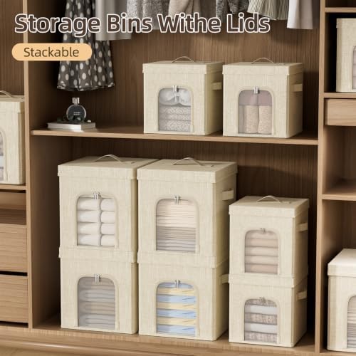 FHSQX Fabric Collapsible Storage Bins with Lids
