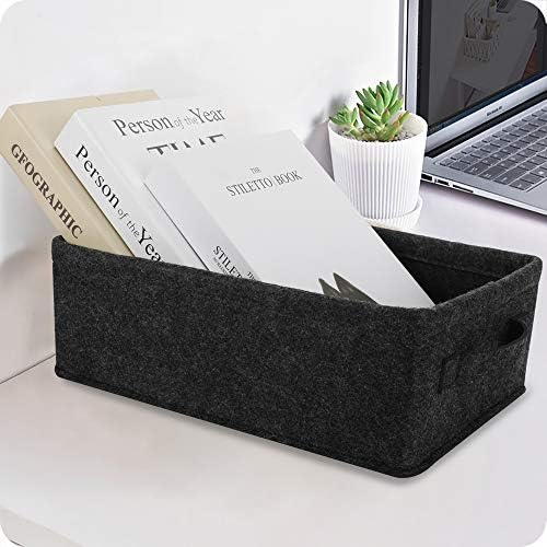 Long Gray Storage Baskets Narrow Storage Basket Organizer Storage Bins for Small Toys Keys Make Up Hair Cosmetic Drawer Home Decor Storage Basket Decorative Storage Bin