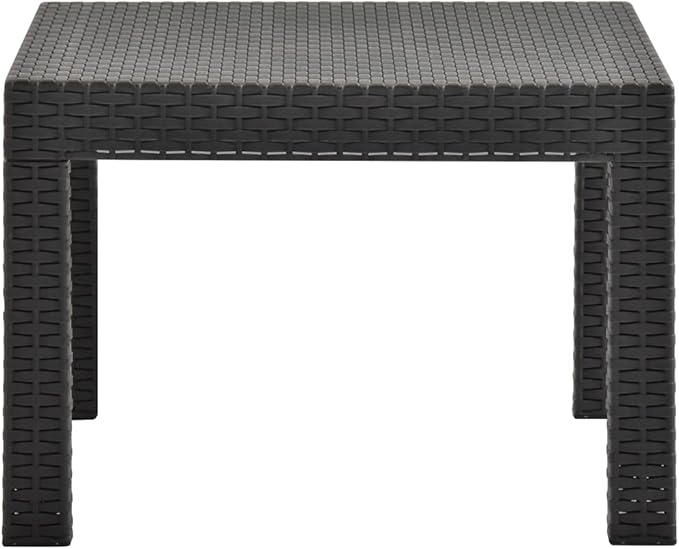 Garden Table Anthraciteshort,Side Table,Long Table,Square Table, Suitable for Porch, Garden, Cafe, Swimming Pool,Easy to Clean 22.8"x22.8"x16.1" PP