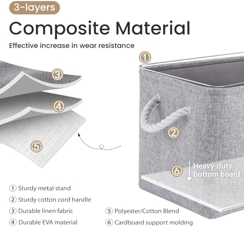 15x11x10 In Foldable Fabric Large Storage Bins with Handle 1 Pack