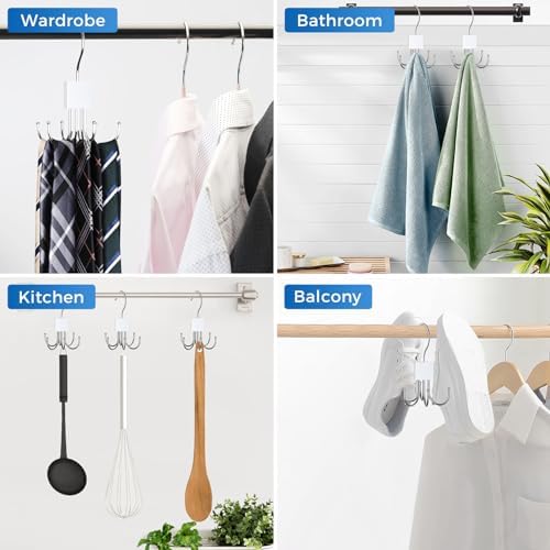 Belt Rack Hanger, Belt Hanger Organizer for Closet 360° Rotatable Max 24 Ties/24 Belts Storage Space Saving Closet Organizers and Storage for Belt, Bra, Tank Top, Tie, Scarf, Purse 2Pcs White