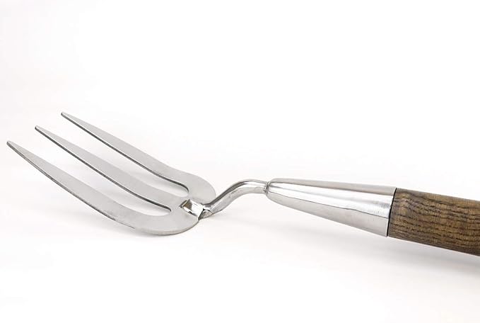 Burpee 20" Stainless Steel Fork | Durable Long Lasting Garden Tool | Leather Wrist Strap 6" Handle, 10 Year Warranty