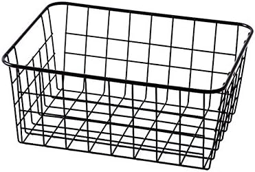 Sturdy Small Wire Storage Basket with Kitchen Food Pantry Papers Home Office Desk Shelf Bathroom Laundry Room Shelf Bedroom Bed Room