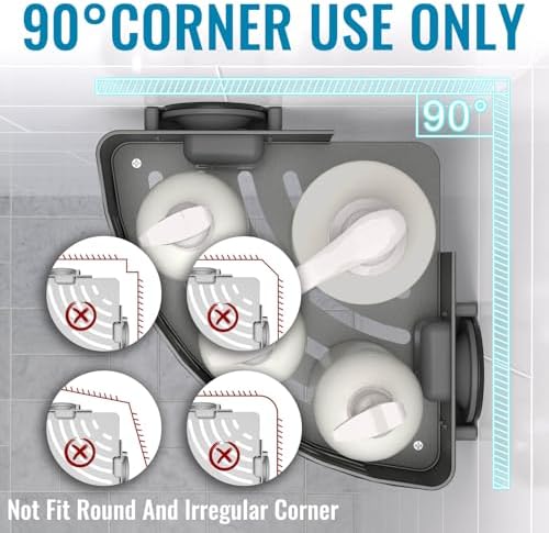 Onemake Corner Shower Caddy with Suction Cups, 1-Pack Shelf for Bathroom