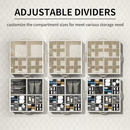 Shoe Organizer for Closet, Foldable Shoe Storage with Adjustable Dividers